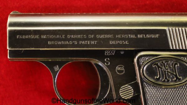 FN, Baby, Browning, 6.35mm, Geco, Retailer Marked, Full Rig, Belgian, Belgium, German, Germany, Handgun, Pistol, C&R, Collectible, Holster, VP, Vest Pocket