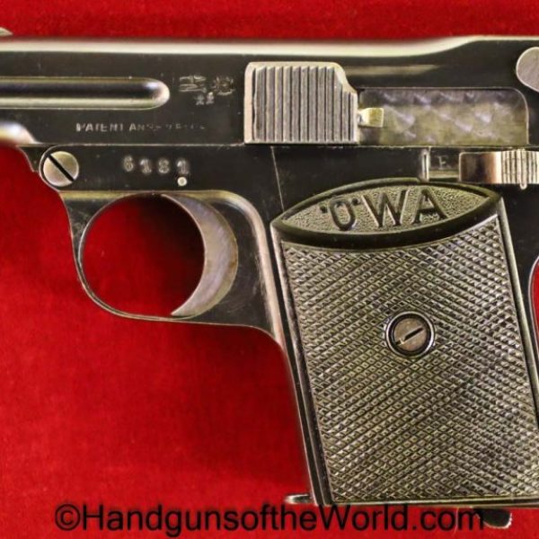 OWA, VP, 6.35mm, 1st Model, 1922, Vest Pocket, Austria, Austrian, Handgun, Pistol, C&R, Collectible, First Model 6.35, .25, .25acp, .25 acp, .25 auto