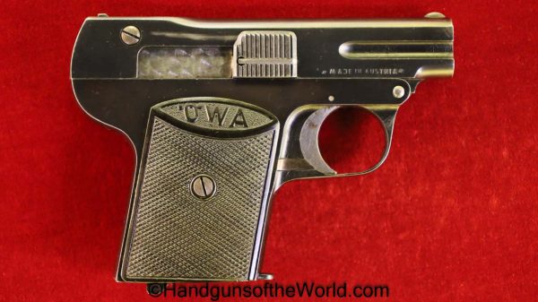 OWA, VP, 6.35mm, 1st Model, 1922, Vest Pocket, Austria, Austrian, Handgun, Pistol, C&R, Collectible, First Model 6.35, .25, .25acp, .25 acp, .25 auto