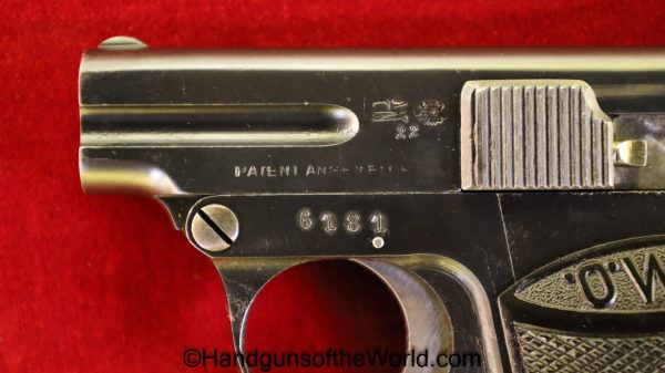 OWA, VP, 6.35mm, 1st Model, 1922, Vest Pocket, Austria, Austrian, Handgun, Pistol, C&R, Collectible, First Model 6.35, .25, .25acp, .25 acp, .25 auto