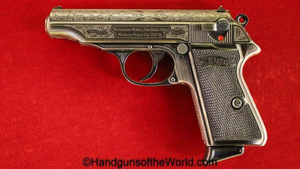 Walther, PP, 7.65mm, Factory Engraved, Alloy, Dural, Frame, German, Germany, Engraved, Handgun, Pistol, C&R, Collectible, Rare, 7.65, .32, WWII, WW2, .32acp