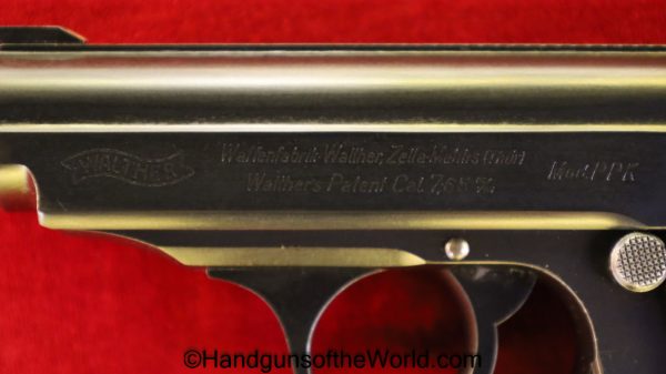 Walther, PPK, 7.65mm, W Suffix, Radium Front Sight, Night Sight, Handgun, Pistol, C&R, Collectible, Pocket, 7.65, .32, 32, W, German, Germany, Pre War
