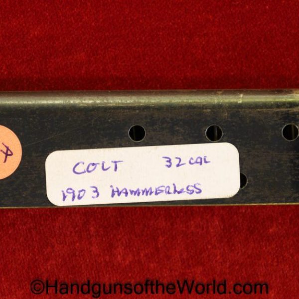 Colt, 1903, Pocket, Hammerless, .32, 32, acp, auto, Magazine, Clip, Mag, Original, Collectible, USA, America, American, Handgun, Pistol, Hand gun