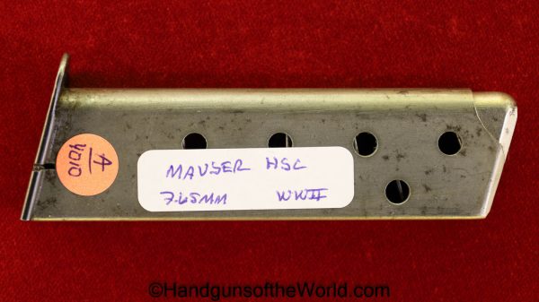 Mauser, HSc, Magazine, 7.65mm, WWII, Era, WW2, Original, Collectible, Handgun, Pistol, German, Germany, Smooth, Base, 32, .32, acp, auto, 7.65, Unmarked