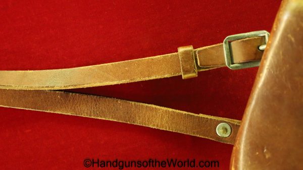 Nambu, Type 14, 14, Holster, with Shoulder Strap, Original, Japan, Japanese, Brown, Leather, Brass, Collectible, Handgun, Pistol, Hand gun