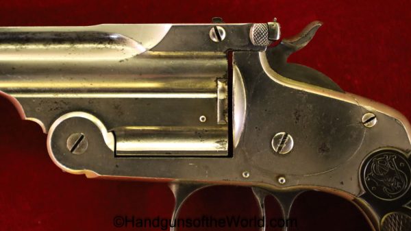 S&W, Model, 1891, Single Shot, .22lr, 1st, First, with Letter, USA, America, American, Target, Pistol, Handgun, Antique, Collectible, 6", Factory Nickel