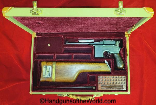 Mauser, C96, 1896, Broomhandle, 7.63mm, with Stock, German, Germany, Handgun, Pistol, C&R, Collectible, Pre-War, Pre War, Commercial, Stocked, with Case