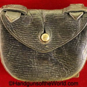 British, Britain, England, English, Pouch, Original, Collectible, Field Gear, Ammo, Ammunition, Handgun, Ulster Volunteers, Revolver, Black, Leather