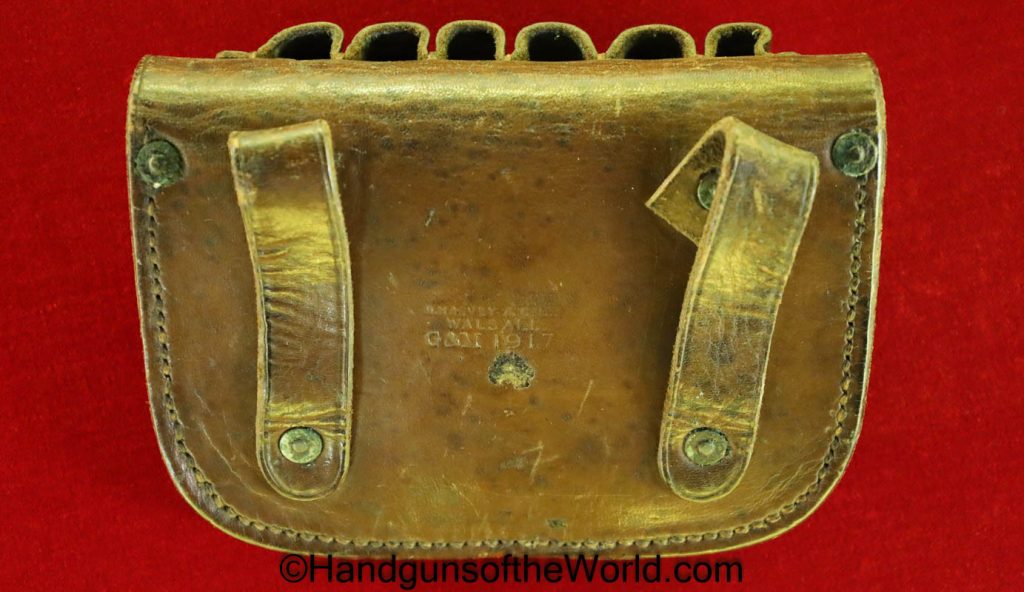 British Ammo Pouch-Leather Naval Pattern Dated 1917 - Handguns of the World