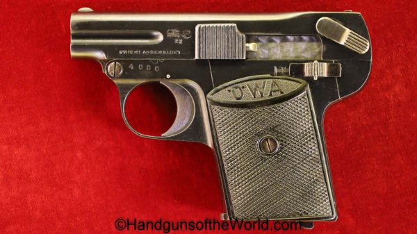 OWA, Vest Pocket, 6.35mm, 1st, Model, First, Austria, Austrian, VP, Handgun, Pistol, C&R, Collectible, 25, .25, acp, auto, 6.35, Matching Magazine, Hand gun