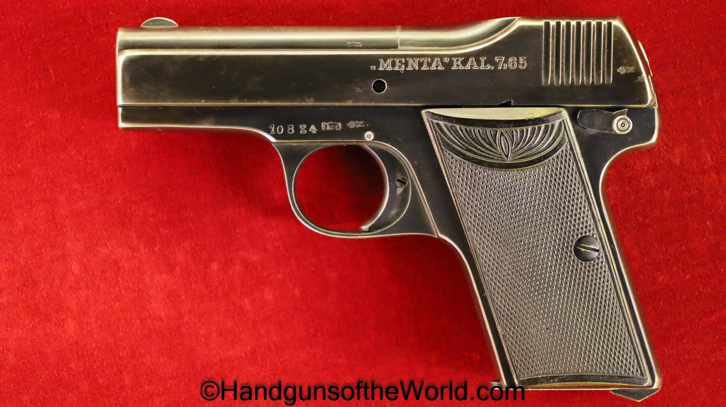 Menz, Menta, 7.65mm, German, WWI, Imperial Proofed, WW1, Germany, Handgun, Pistol, C&R, Collectible, Pocket, .32, 32, acp, auto, 7.65, Rare, 1 of 500
