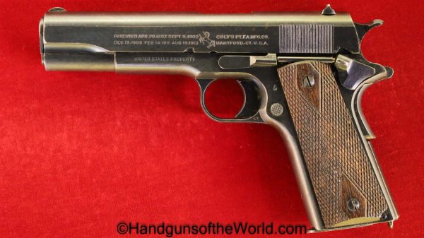 Colt, 1911, .45acp, US, Army, 1918, Mint, Black Army, WWI, WW1, Handgun, Pistol, C&R, Collectible, 45, .45, acp, auto, American, America, Hand gun