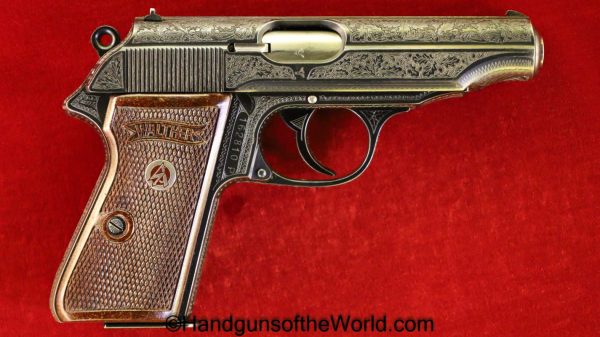 Walther, PP, 7.65mm, Factory Engraved, SA, Presentation, with Holster, Rig, German, Germany, Nazi, WWII, WW2, Handgun, Pistol, C&R, Collectible, Engraved