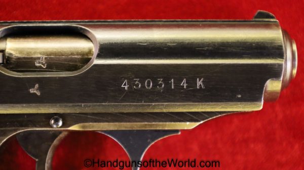 Walther, PPK, 7.65mm, Dural Frame, Late War, 1944, German, Germany, Nazi, Handgun, Pistol, C&R, Collectible, Dural, Alloy, Pocket, .32, 32, 7.65, acp, auto