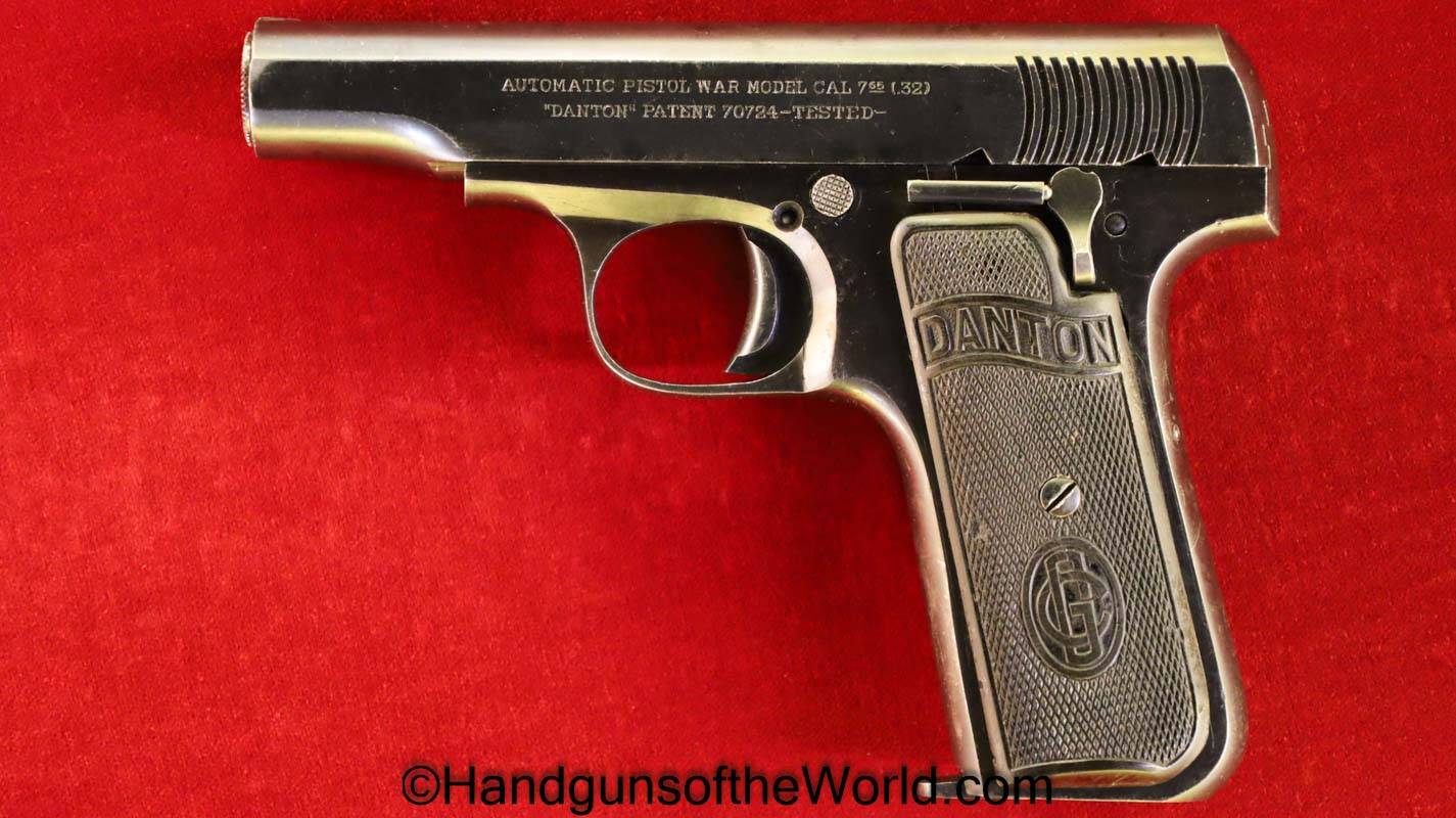 Danton, War Model, 7.65mm, 7.65, .32, 32, acp, auto, Spain, Spanish, Handgun, Pistol, C&R, Collectible, Hand gun, Pocket, War