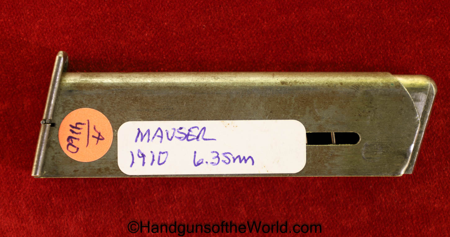 Mauser, 1910, 6.35mm, Magazine, Mag, Clip, Original, German, Germany, Handgun, Hand gun, Pistol, Collectible, 25, .25, acp, auto, 6.35