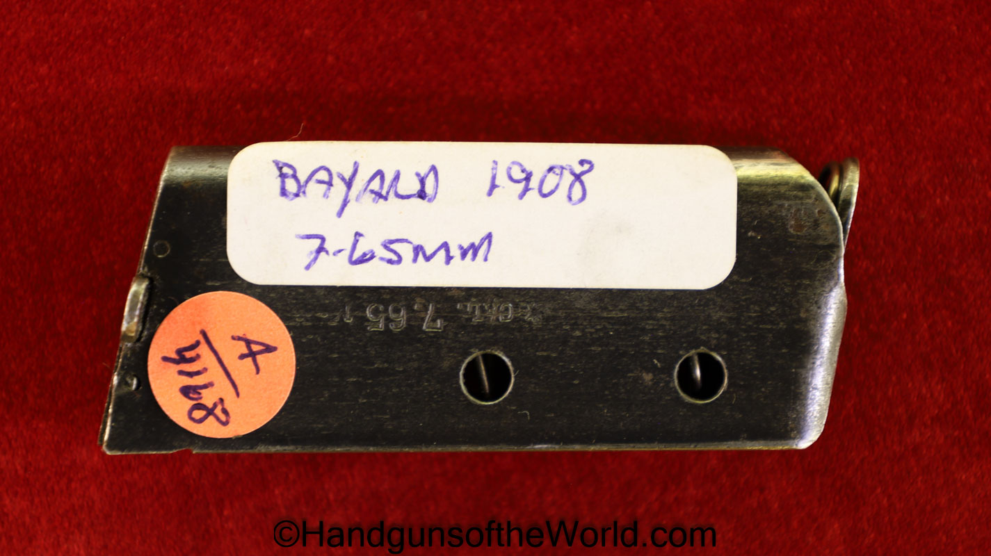 Bayard, 1908, 7.65mm, Magazine, Clip, Mag, Original, Handgun, Hand gun, Pistol, Original, Belgium, Belgian, 7.65, 32, .32, acp, auto, Collectible