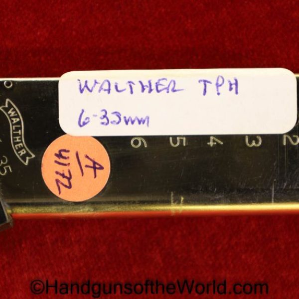 Walther, TPH, 6.35, .25, Magazine, Mag, Clip, Original, German, Germany, 25, 6.35mm, acp, auto, Handgun, Hand gun, Pistol, Collectible, Nickel