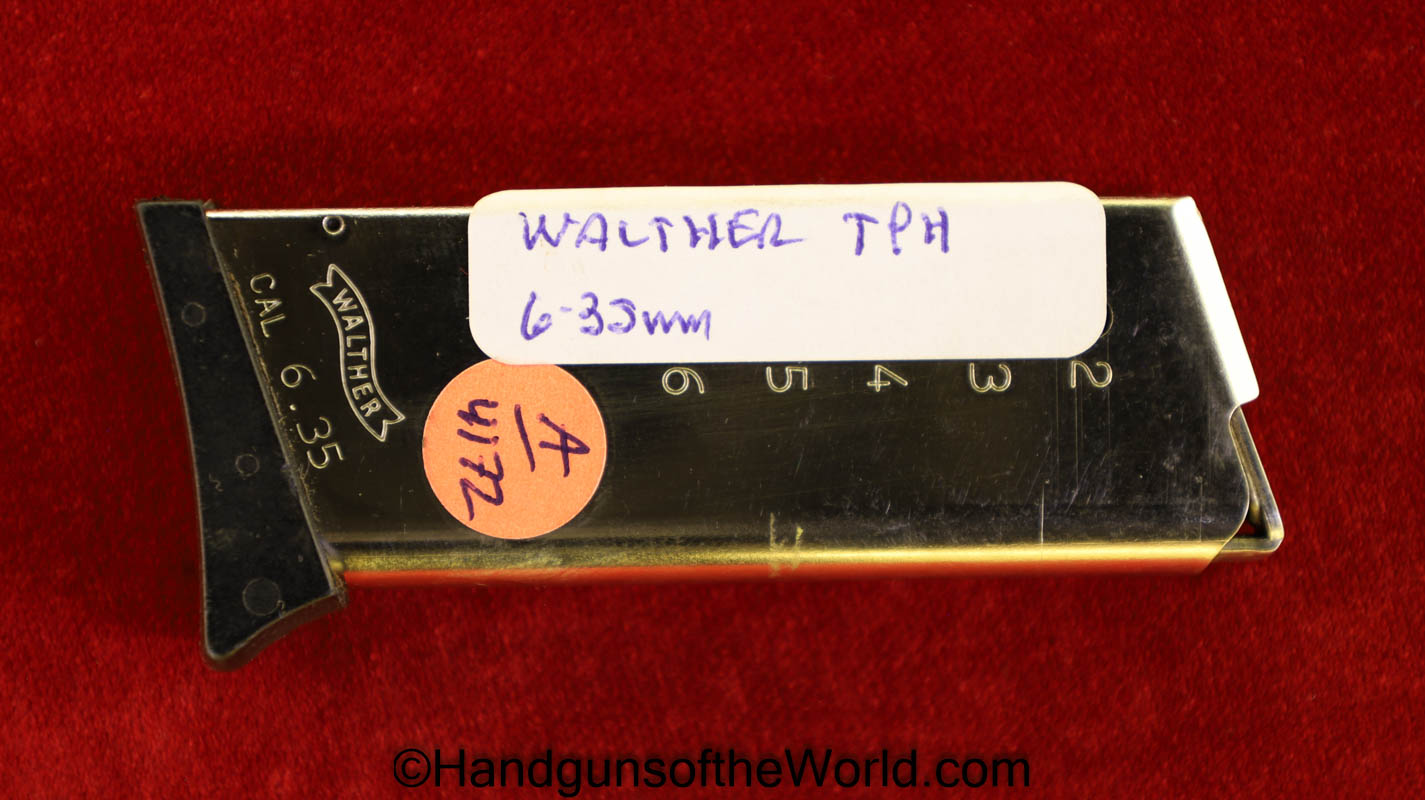 Walther, TPH, 6.35, .25, Magazine, Mag, Clip, Original, German, Germany, 25, 6.35mm, acp, auto, Handgun, Hand gun, Pistol, Collectible, Nickel