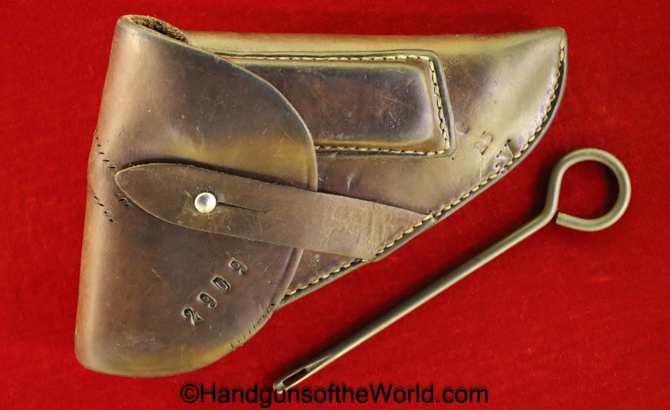 French, Ruby, Holster, German, WWII, Modified, Nazi, WN1, Brown, Leather, Rework, Reworked, Repurposed, France, Germany, WW2, Original, Collectible, Pistol
