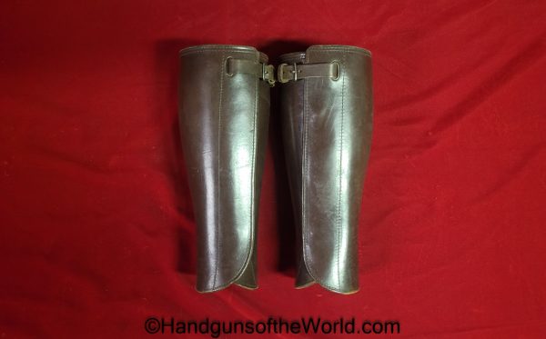 US, WWI, WW1, Calvary, Gaiters, Original, Collectible, Field Gear, American, America, USA, Leather, Brown, Pair