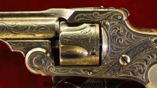 S&W, Safety Hammerless, .32 S&W, Period Engraved, with Pearl Grips, Handgun, Revolver, Collectible, Antique, Engraved, Pearl Grips, .32, 32, Hammerless