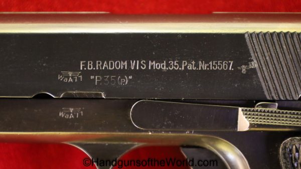 Radom, VIS, P-35, Type 1, Nazi, 9mm, with Stock Slot, Type I, 1, I, Type, P35, P.35, P 35, German, Germany, WWII, WW2, Handgun, Pistol, C&R, Collectible
