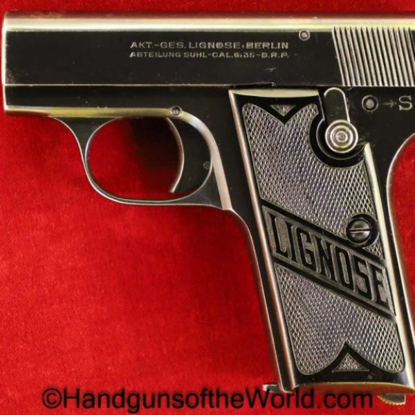 Lignose, Model 3, 6.35mm, Long Grip, 3, 6.35, 25, .25, acp, auto, German, Germany, VP, Vest Pocket, Handgun, Hand gun, Pistol, C&R, Collectible, Firearm