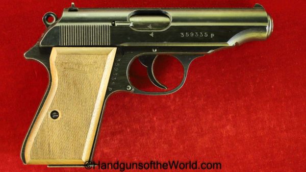 Walther, PP, 7.65mm, Nazi, Police, Eagle F, Beechwood Grips, German, Germany, Handgun, Pistol, C&R, Collectible, Pocket, 7.65, .32, 32, acp, auto, WWII, WW2