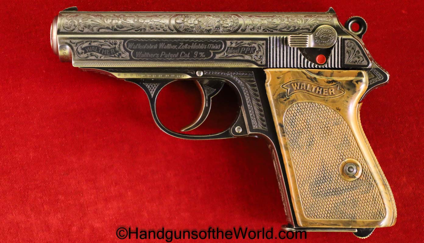 Walther, PPK, 9mm, .380, Factory Engraved, Pre-War, Fantastic, German, Germany, Handgun, Pistol, C&R, Collectible, Engraved, 380, acp, auto, Pocket, Pre War