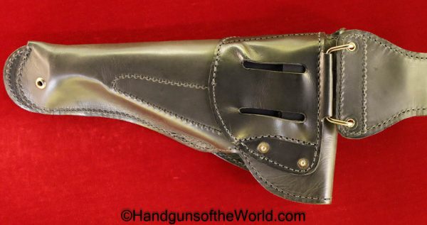 Colt, 1911, 1911A1, General Officers, Holster, black, leather, gold fixtures, belt hanger, Original, Collectible, Handgun, Pistol, USA, American, America