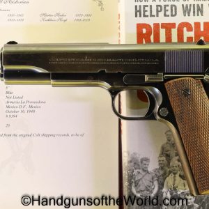 Colt, Government, .45acp, Inscribed, with Ritchie Boys Provenance, Model, 1911, 1911A1, WWII, WW2, Mexican, Mexico, Handgun, Pistol, C&R, Collectible, American, WWII, WW2, America, USA, Ritchie Boys, Provenance, 45, .45, acp, auto, Model