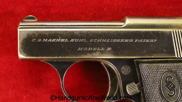 Haenel Schmeisser, Model 2, 6.35mm, 2, II, Model, Haenel, Schmeisser, German, Germany, VP, Vest Pocket, Handgun, Pistol, C&R, Collectible, 25, .25, acp