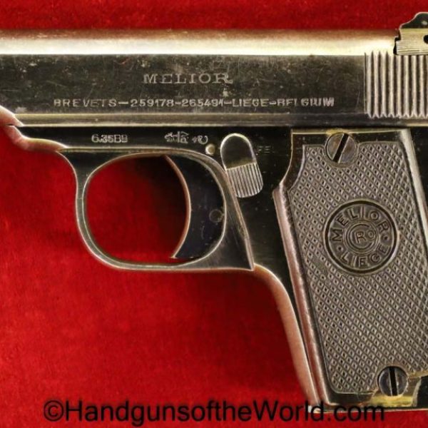 Robar Fils, Melior, New Model, 6.35mm, 6.35, 25, .25, acp, auto, Belgian, Belgium, Handgun, Pistol, C&R, Collectible, VP, Vest Pocket, Hand gun