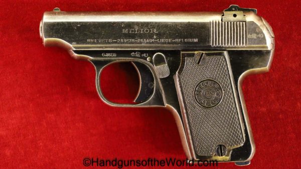 Robar Fils, Melior, New Model, 6.35mm, 6.35, 25, .25, acp, auto, Belgian, Belgium, Handgun, Pistol, C&R, Collectible, VP, Vest Pocket, Hand gun