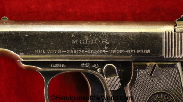 Robar Fils, Melior, New Model, 6.35mm, 6.35, 25, .25, acp, auto, Belgian, Belgium, Handgun, Pistol, C&R, Collectible, VP, Vest Pocket, Hand gun