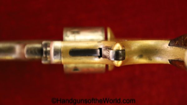 Colt, Open Top, Pocket, Model, Revolver, .22, 22, USA, American, America, Antique, Handgun, Collectible, Non FFL, Brass Frame, Brass, Americana, 1875