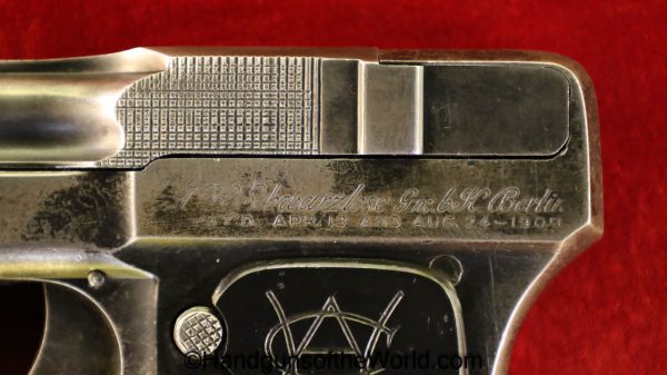 Schwarzlose, Warner Arms Co, 1908, .32, Blow Forward, 32, acp, auto, 7.65, German, Germany, Handgun, Pistol, C&R, Collectible, Hand gun, Pocket, 7.65mm