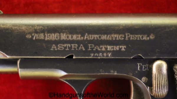 Astra, Model, 1916, 7.65mm, Full Slide Legend, Ruby, Pattern, Spain, Spanish, Handgun, Pistol, C&R, Collectible, Pocket, 32, .32, acp, auto, 7.65, Hand gun