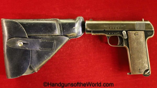 Gaspar Arizaga, Pocket, 7.65mm, French, WWI, with Holster, WW1, France, Spain, Spanish, Handgun, Pistol, C&R, Collectible, 32, .32, acp, auto, Ruby, Pattern