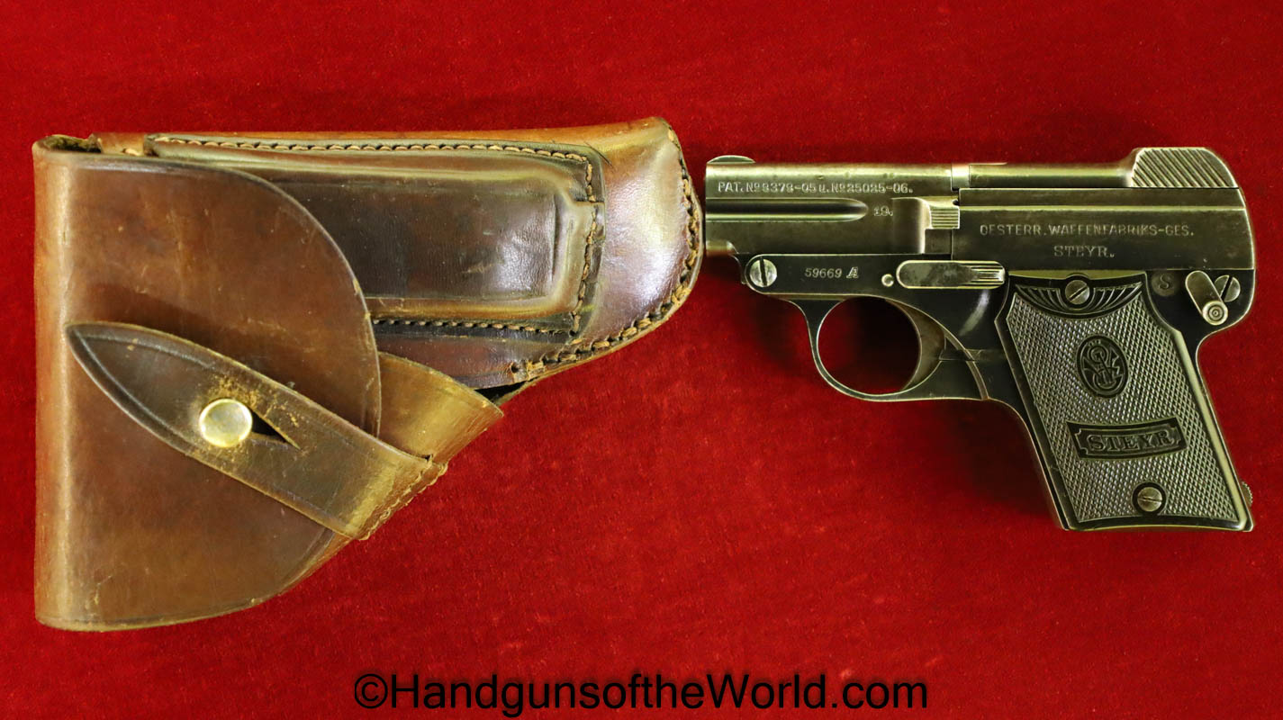 Steyr, 1909, 6.35mm, with Holster, 1919, Austria, Austrian, Handgun, Pistol, C&R, Collectible, Hand gun, VP, Vest Pocket, 25, .25, acp, auto, 6.35, Model