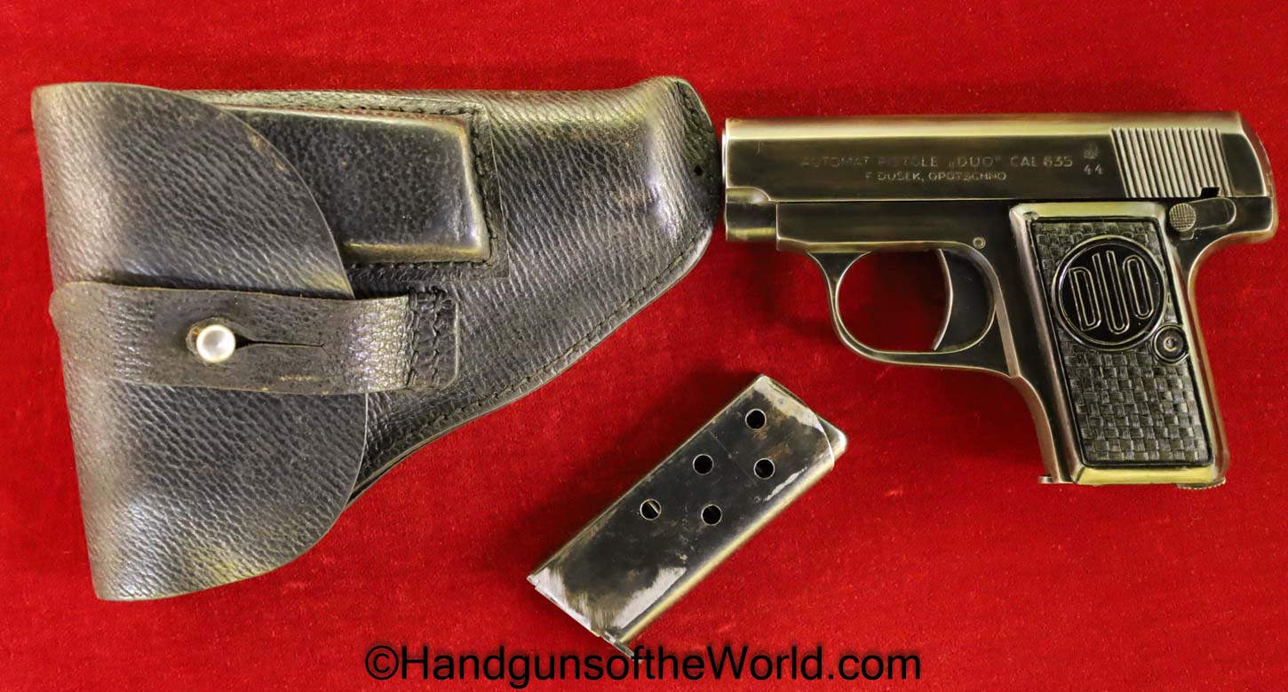 CZ, Duo, 6.35mm, Czech, 1944, Full Rig, Handgun, Pistol, C&R, Collectible, Czechoslovakia, VP, Vest Pocket, German, Germany, .25, 25, acp, auto, with Holster