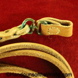 Luger, P.08, Lanyard, Tan, Leather, with brass fittings, New, Repro, Reproduction, P08, P-08, P 08, German, Germany, Collectible, Accessory