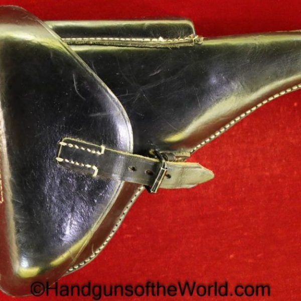 Luger, Holster, Nazi, Black, Leather, hard shell, dla 42, WaA195, Original, Collectible, Handgun, Pistol, P08, P.08, P 08, P-08, Hardshell, dla, 42, 1942