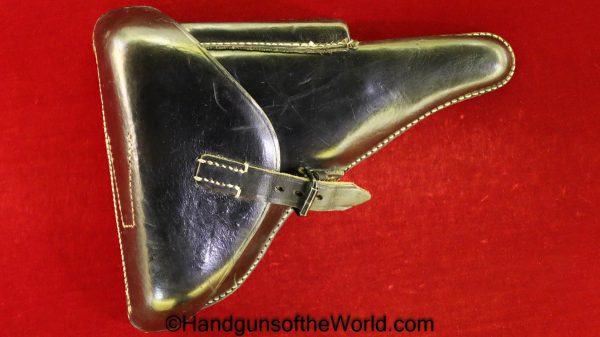 Luger, Holster, Nazi, Black, Leather, hard shell, dla 42, WaA195, Original, Collectible, Handgun, Pistol, P08, P.08, P 08, P-08, Hardshell, dla, 42, 1942