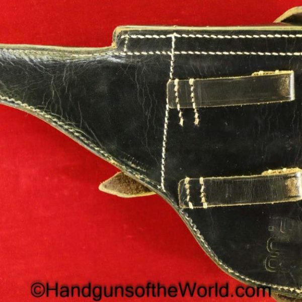 Luger, Holster, Nazi, Black, Leather, hard shell, dla 42, WaA195, Original, Collectible, Handgun, Pistol, P08, P.08, P 08, P-08, Hardshell, dla, 42, 1942