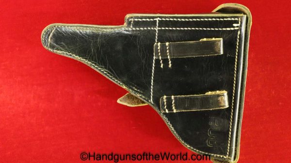 Luger, Holster, Nazi, Black, Leather, hard shell, dla 42, WaA195, Original, Collectible, Handgun, Pistol, P08, P.08, P 08, P-08, Hardshell, dla, 42, 1942