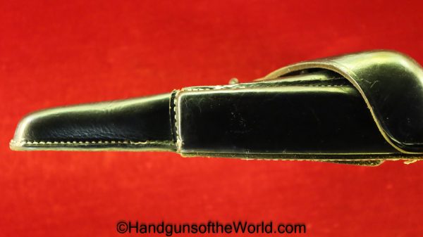 Luger, Holster, Nazi, Black, Leather, hard shell, dla 42, WaA195, Original, Collectible, Handgun, Pistol, P08, P.08, P 08, P-08, Hardshell, dla, 42, 1942