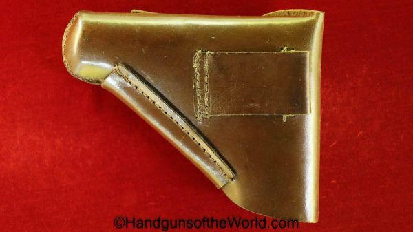 Mauser, HSc, Holster, Nazi, 1943, brown, leather, breakaway, Akah, Oakleaf-9 logo, WaA938, Original, German, Germany, WWII, WW2, Collectible, Handgun, Pistol