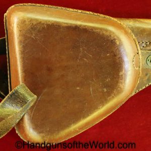 Nambu, Type 14, Holster, with Shoulder Straps, Original, Japan, Japanese, Collectible, Hand gun, Handgun, Pistol, Brown, Leather, Early, Brass, Type, 14